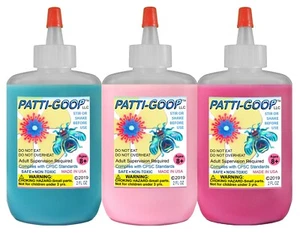 PATTI-GOOP 3-PACK TQ PINK R-VIOLET MADE FOR CREEPY BUG TOYS AND RUBBERY CRAWLERS - Picture 1 of 9