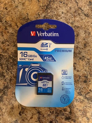 16GB SD card memory for cameras computers laptops photos videos Verbatim NEW - Image 1 of 2