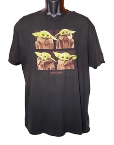 Star Wars Fifth Sun Kind Baby Yoda Pose schwarz T-Shirt Herren Größe XL - Bild 1 von 9