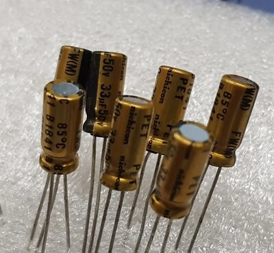 nichicon Hi End Audio Capacitor 33uF 50V FW series Electrolytic Radial - image 1 of 3