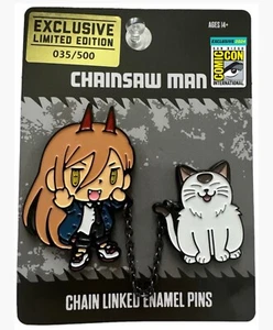SDCC 2024 UCC Motosierra Distribuidora Hombre Power y Meowy Nyako Gato Esmalte Pin Set - Imagen 1 de 1