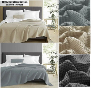 Blanket Bed Throw Cover Summer Waffle Weave Sofa Bedding Size Large & X Large - Picture 1 of 13