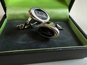 Paul Smith Oval Cufflinks | Smith & Smith Black Centre | Sterling Silver ✨ - Picture 1 of 8