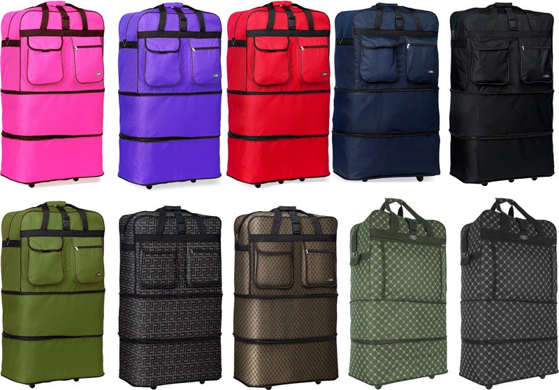 30"/36"/40" Expandable Rolling Duffel Bag Wheeled Spinner Suitcase Luggage      - Image 1 of 1