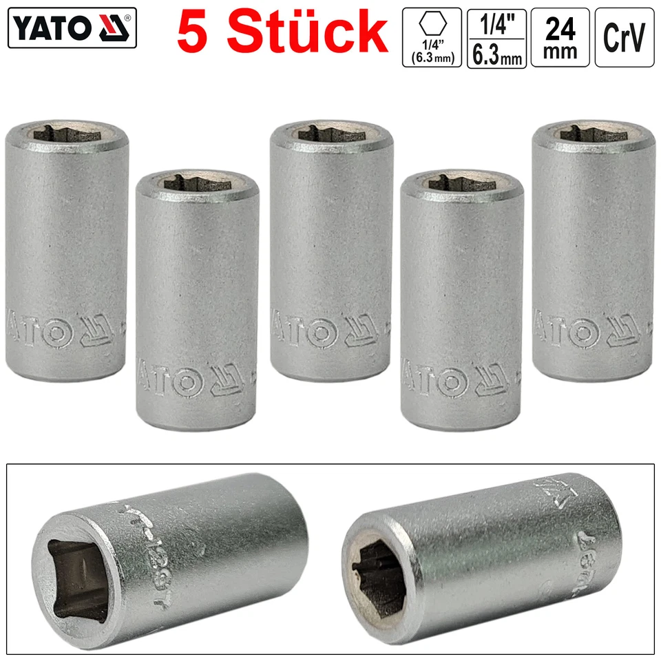 5x Bit-Adapter 1/4" Vierkant auf 1/4" Sechskant 6,3mm Knarre Ratschen Bithalter - Bild 1 von 4