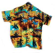 LOUD Hawaiian shirt, orange with palms/ yellow sunsets, L, 52", new, stag night