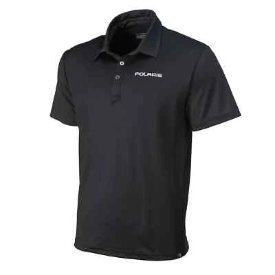 MEN'S POLARIS CORP POLO 2XL BLACK POLARIS MEN'S POLO SHIRT POLYESTER NEW - Image 1 of 4