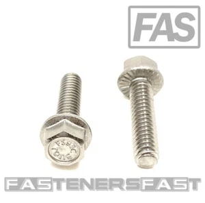(25) 1/4-20x1 Stainless Steel Hex Flange Bolts 1/4x1" Serrated Flange screws - Picture 1 of 5
