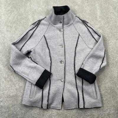 Abrigo chaqueta bombardero islandés para mujer prendas de punto botones delanteros talla S gris claro Foto 1 de 4