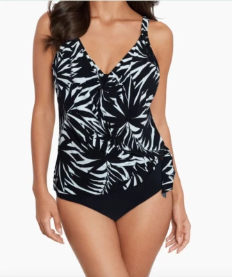 New Magicsuit Chicly Shaded Winnie Tankini Top Underwire Women's Black/white 12 - Image 1 of 4