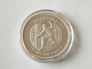 SILVER 25 RUPEES 1977 MAURITIUS Elizabeth II Silver Jubilee; Silver Proof Issue - Picture 1 of 4