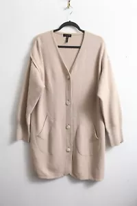 UC Women's M RAG & BONE Cream Cashmere Button Down Long Cardigan - Picture 1 of 14