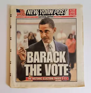 Historic NEW YORK POST 11/05/2008 Full Paper - Obama elected headline - Picture 1 of 4