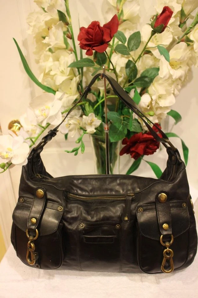 (z) Stuart Weitzan double pocket satchel bag purse (100 - Image 1 of 1