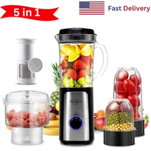 5 in 1 Blender & Food Processor Combo for Kitchen, Small Electric Food Chopper - Picture 1 of 9