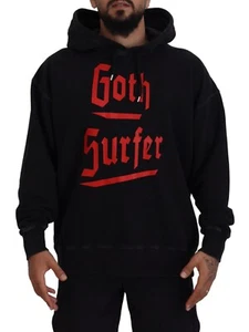 DSQUARED2 Sweater Black Cotton Hooded Printed Men Pullover IT48/US38/M 840usd - Picture 1 of 10