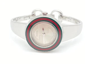 Gucci U Play 129.5 Ladies Clasp Wristwatch Circumference 17 cm Bangle Womens Watch - Picture 1 of 10