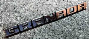 VINTAGE FORD GRANADA METAL CAR BOOT BADGE GOOD USED CONDITION FOR AGE - Picture 1 of 2