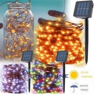 Cadena De Luces Solares 20-200LED Tira Luz Solar Para Exterior Jardin Navidad - Picture 1 of 107