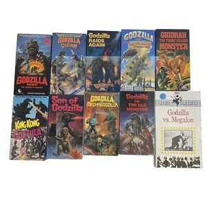 GODZILLA Movie VHS Video 10 Lot Sea Vs Smog Monster Gigan Vintage Mechagodzilla - Picture 1 of 12