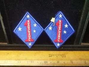 2x Guadalcanal blau mit 5 weißen Sternen und rot #1 Patch Set Lot C6-2-J - Bild 1 von 4