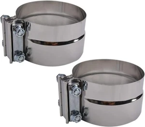5In Exhaust Clamp 5" Lap Joint Exhaust Band Clamp Sleeve Coupler Stainless Steel - Picture 1 of 7