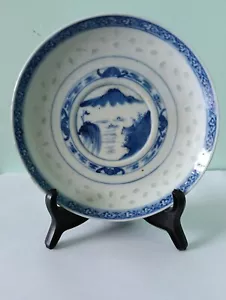 Chinese Antique Blue and White Qing Dynasty Landscape Porcelain Plate 清青花瓷山水碟 - Picture 1 of 4