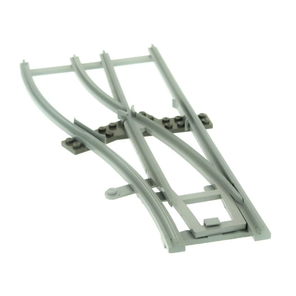 1x Lego Train Track 4.5V Switch Old-Light Gray Left Railway Rail x878cx2 - Image 1 of 1