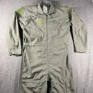 US Military CWU 27/P Flight Suit Coveralls Mens 46L Sage Green Fire Resistant - Picture 1 of 8