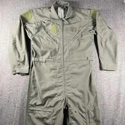 US Military CWU 27/P Flight Suit Coveralls Mens 46L Sage Green Fire Resistant - Image 1 of 4