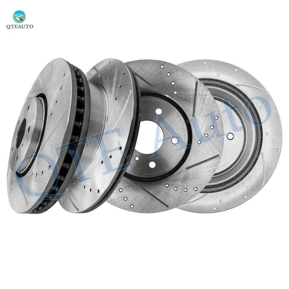 4 шт передних 319,6 мм задних 308 мм перфорированных щелевых тормозных дисков для 2014 Infiniti QX70 - Изображение 1 из 4