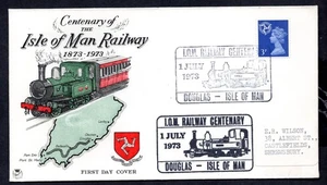 Isle of Man - 1973 Centenary of Isle of Man Steam Railway First Day Cover - Picture 1 of 2