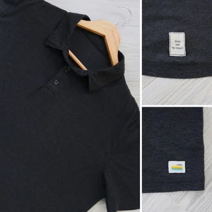 Vuori Polo Shirt Men's L Black Strato Tech Performance Hybrid Stretch Activewear - Picture 1 of 6