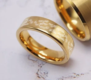 Anillo de boda unisex adulto dorado tungsteno japonés árbol bonsai buena suerte - 6 mm - Imagen 1 de 3