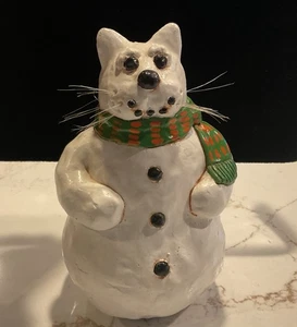 Vintage Vicki Thomas Cat Snowman  - Picture 1 of 5