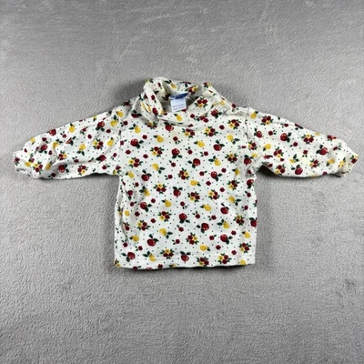 Camisa Top Oshkosh Bebé B'gosh Talla 3/6 Meses Fruta Flores Pera Manzana Roja #2B Foto 1 de 4