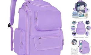 Diaper Bag for Baby Girl and Boys , Multifunctional Baby Diaper Large Purple - Picture 1 of 7