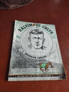 1947 Baltimore Colts vs Brooklyn Dodgers Football AAFC Program Colts 1st Game - Picture 1 of 7