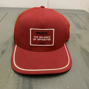 Cappello uomo RVCA camionista rosso regolabile berretto rete logo toppa OSFA vestibilità media - Foto 1 di 6