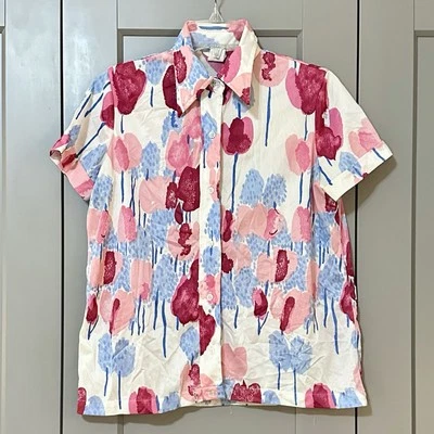 Vintage 1960s/70s Vera Neumann Short Sleeve Floral Button Down Top Women’s Sz 12 - Image 1 of 4