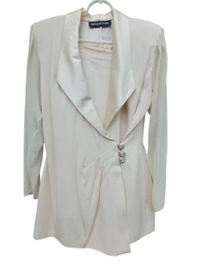 Vintage 80’s BB Collections Women’s Skirt Suit Evening Wear size 10 Pale Peach - Picture 1 of 17