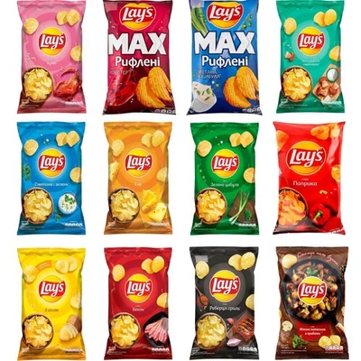 Potato Chips Lays Various Flavors Ukrainian Чипсы Lay's 120 g / 4.23 oz or 95 g - Image 1 of 4