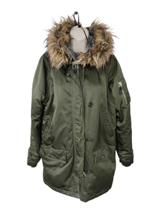 GAP OLIVE XSMALL COAT JACKET CASUAL ZIP UP HOODED SNORKEL PARKA MENS XSMALL - Picture 1 of 7