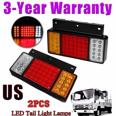 2pcs 50 LED Rear Tail Light For GMC For Isuzu Elf Truck NPR NQR NRR NKR NHR L+R. - Image 1 of 4