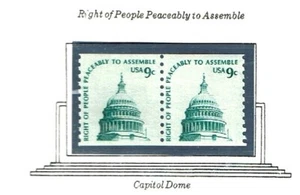 1975- U.S. 9c CAPITOL DOME COIL PAIR p.10v Sc#1616 M/NH/OG ^GEM - Picture 1 of 1