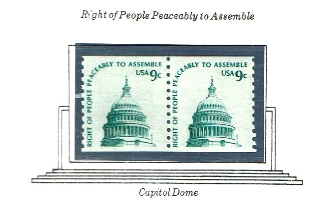 1975- U.S. 9c CAPITOL DOME COIL PAIR p.10v  Sc#1616  M/NH/OG ^GEM - Image 1 of 1