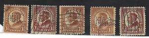 (5) US Briefmarken Scott#553 1 1/2c Warren Harding Perfin gestempelt sehr guter Erhaltungszustand gebraucht - Bild 1 von 1