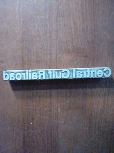 Vintage Printers Block  type mounted on Lead base SEABOARD COAST LINE RAILROAD - Picture 1 of 3