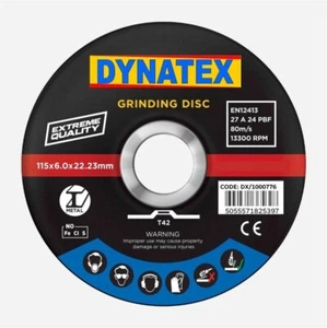 Disco di rettifica confezione da 5 metallo uso generale 115 mm OD 6 mm x sottile 22,2 mm ID NUOVO - Foto 1 di 4