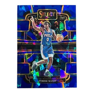Tyrese Maxey Card 2023-24 Panini Select Blue Cracked Ice 76ers NBA Basketball - Picture 1 of 2